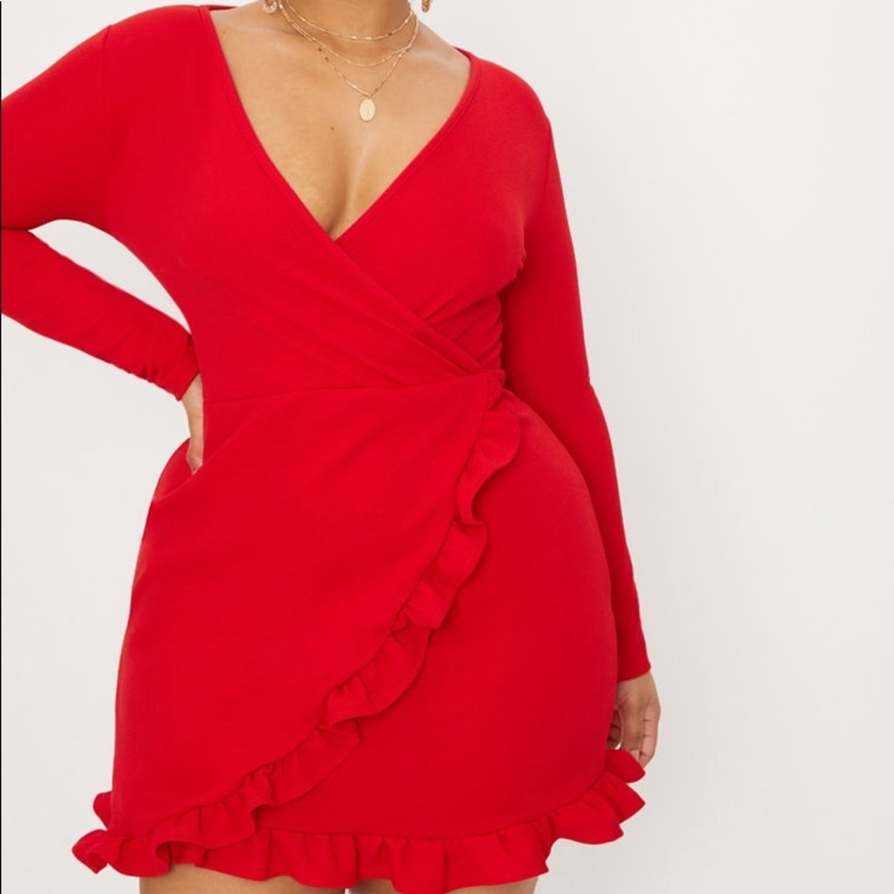 PLT Red Red Ruffle Dress
